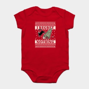 On The Naughty List And I Regret Nothing Cat Ugly Christmas Baby Bodysuit
